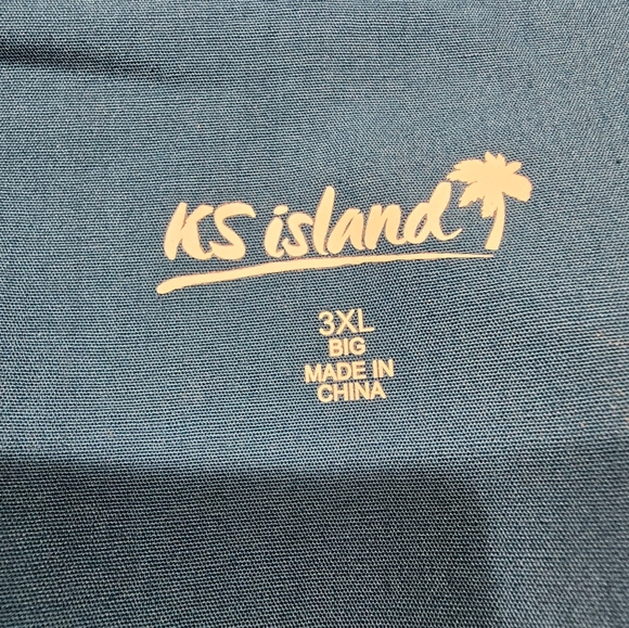 KS Island Men's Embroidery Short Sleeve Button Down Shirt 3XL - Picture 3 of 6